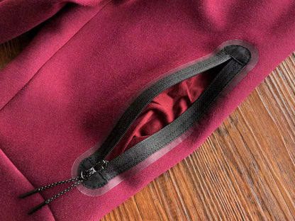 NIKE TECH FLEECE HOODIE x BURGUNDY - box - replica sneakers