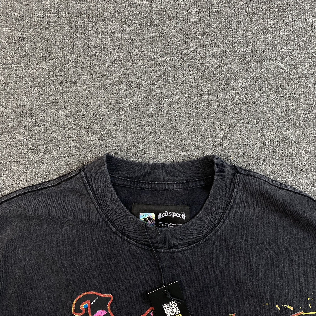 GODSPEED ROCK DREAMS T-SHIRT WASHED BLACK - close up - replica sneakers