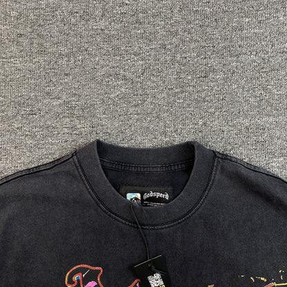 GODSPEED ROCK DREAMS T-SHIRT WASHED BLACK - close up - replica sneakers