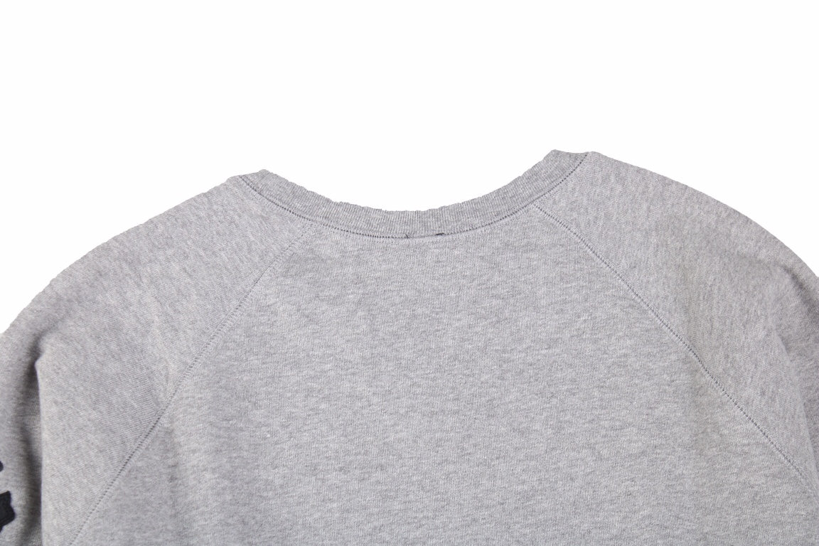 CHROME HEARTS CROSS PATCH SWEATSHIRT GREY - close up - replica sneakers