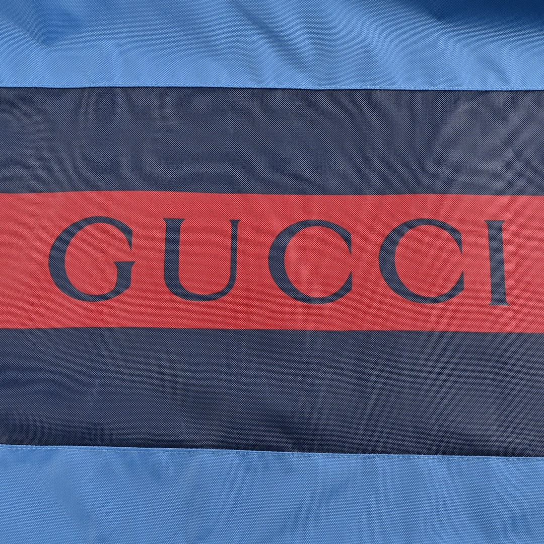 Gucci Blue Hooded Jacket - close up - replica sneakers