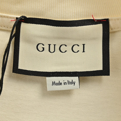 Gucci Vintage Logo T-Shirt (Cream) - close up - replica sneakers