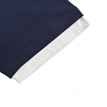 Prada Navy Blue Double Layer T-Shirt - close up - replica sneakers