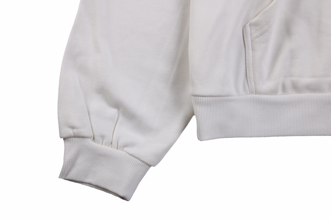 Balenciaga White Hoodie with 'I Love' Graphic - close up - replica sneakers