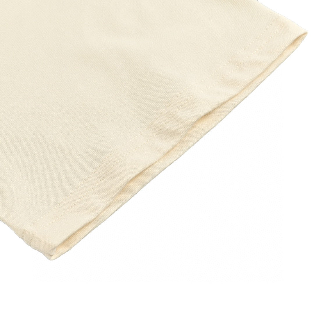 Gucci 1921 Logo Graphic T-Shirt (Beige) - close up - replica sneakers