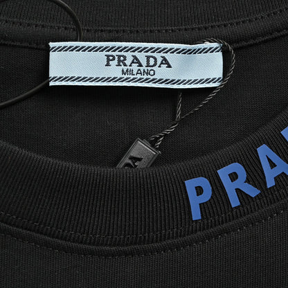 Prada Triangle Logo T-Shirt - close up - replica sneakers