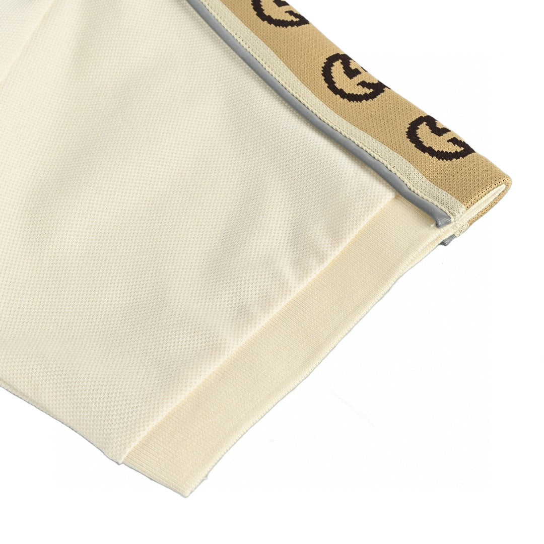 Gucci Polo Shirt with Logo Tape - close up - replica sneakers