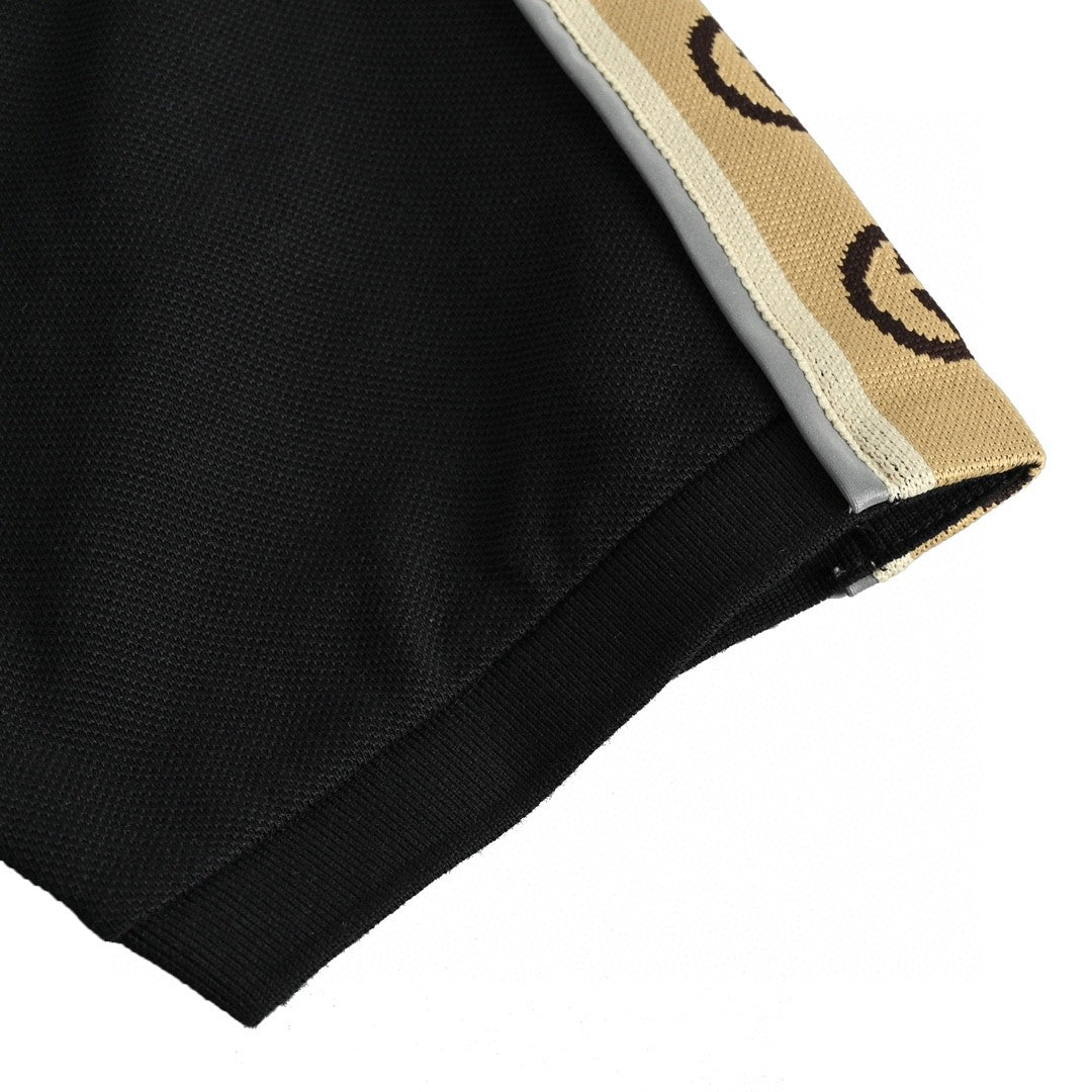 Gucci Polo Shirt with Logo Tape - close up - replica sneakers