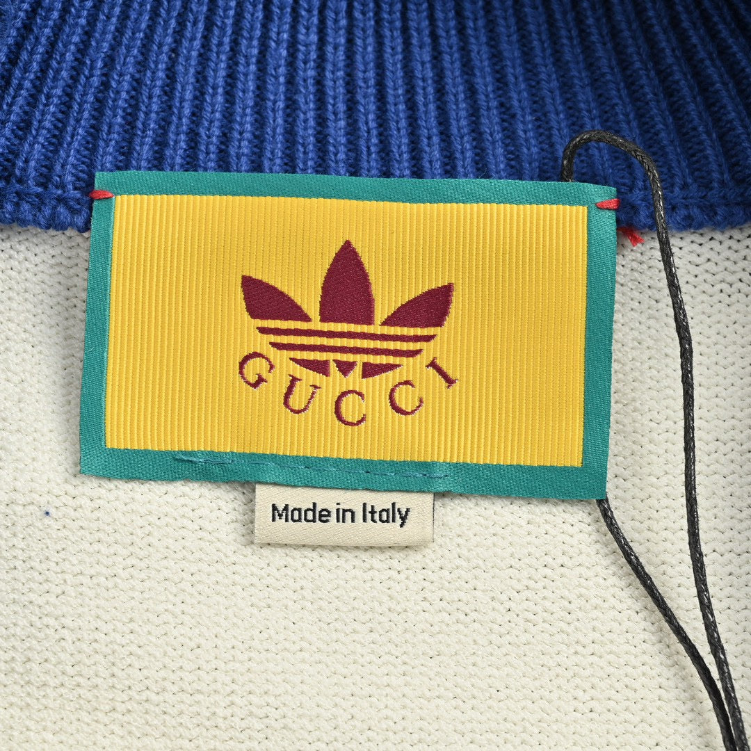 GUCCI x ADIDAS TRACK JACKET BEIGE - close up - replica sneakers