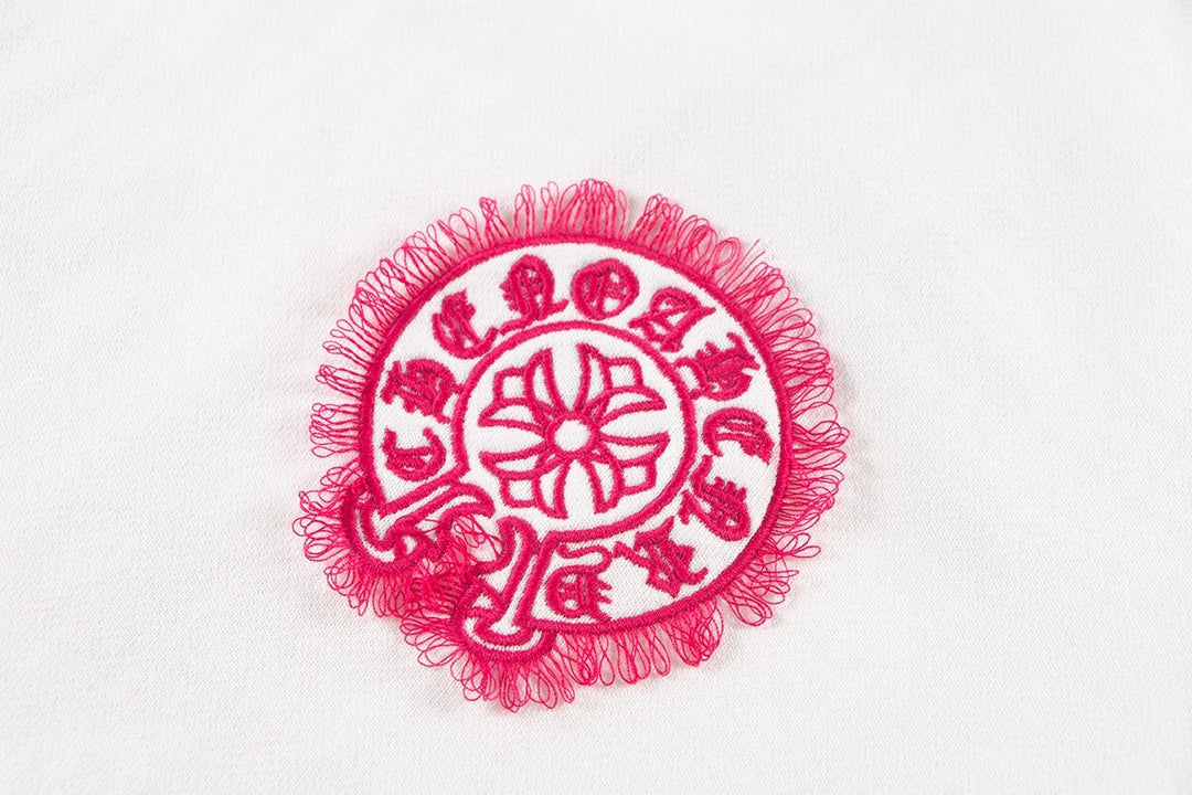 CHROME HEARTS PINK HORSE SHOE LOGO SWEATSHIRT BLACK - detail - replica sneakers