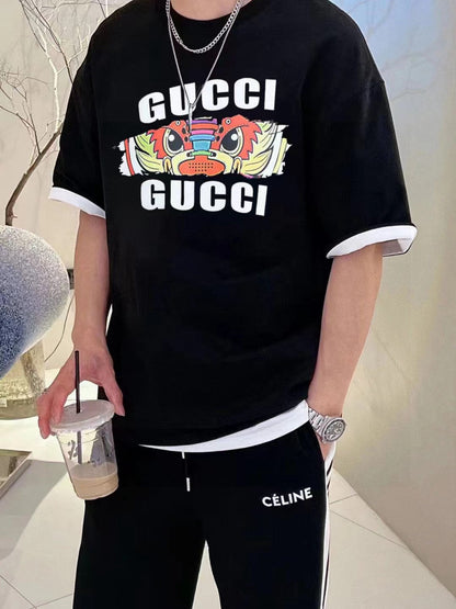 Gucci Graphic T-Shirt (Black) - close up - replica sneakers