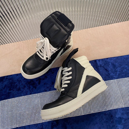 Rick Owens Geobasket Sneakers - Black and White - box - replica sneakers