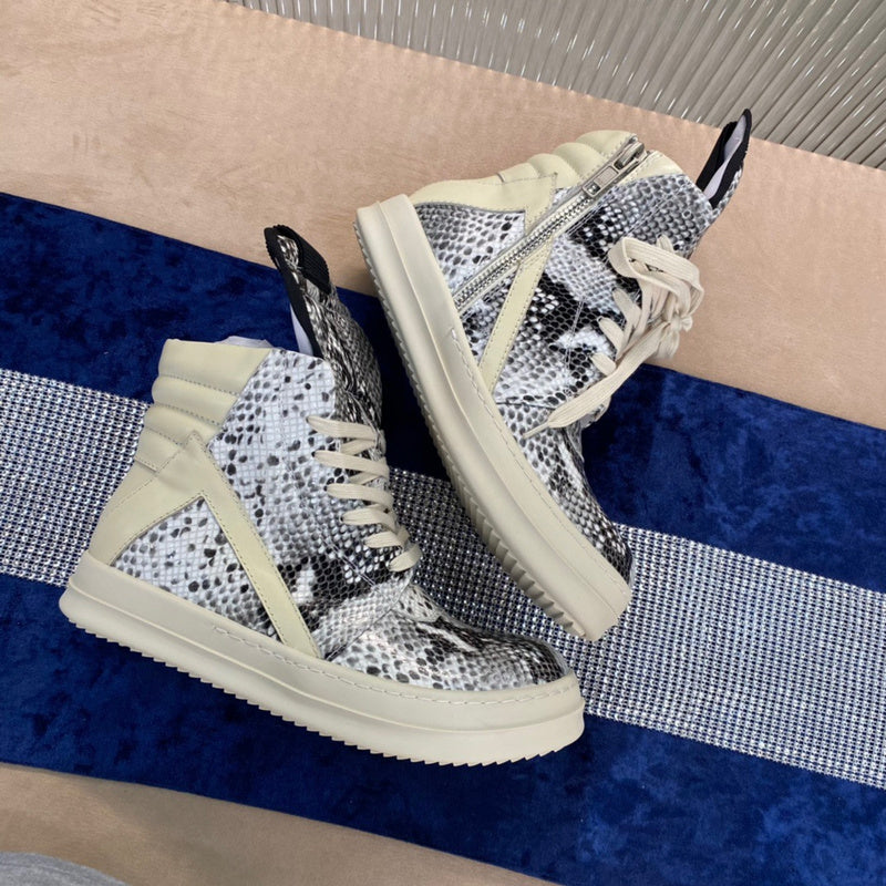 Rick Owens Geobasket Sneakers - Snakeskin Print - box - replica sneakers