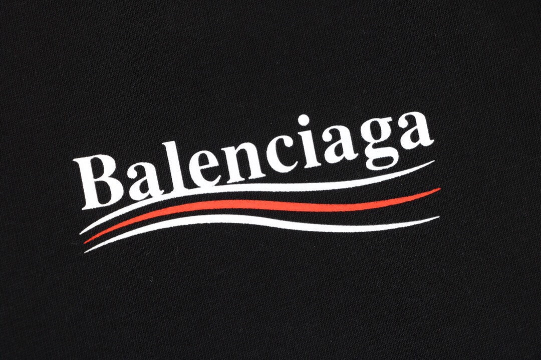 Balenciaga Wave Logo T-Shirt (Black) - detail - replica sneakers