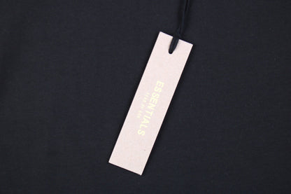 Fear of God Essentials Logo T-Shirt - Black - close up - replica sneakers