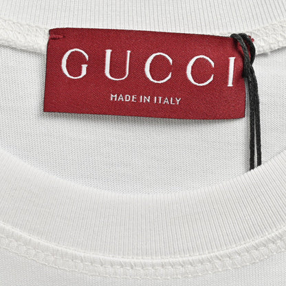 Gucci White T-Shirt with Blue Vertical Logo Patch - insole - replica sneakers
