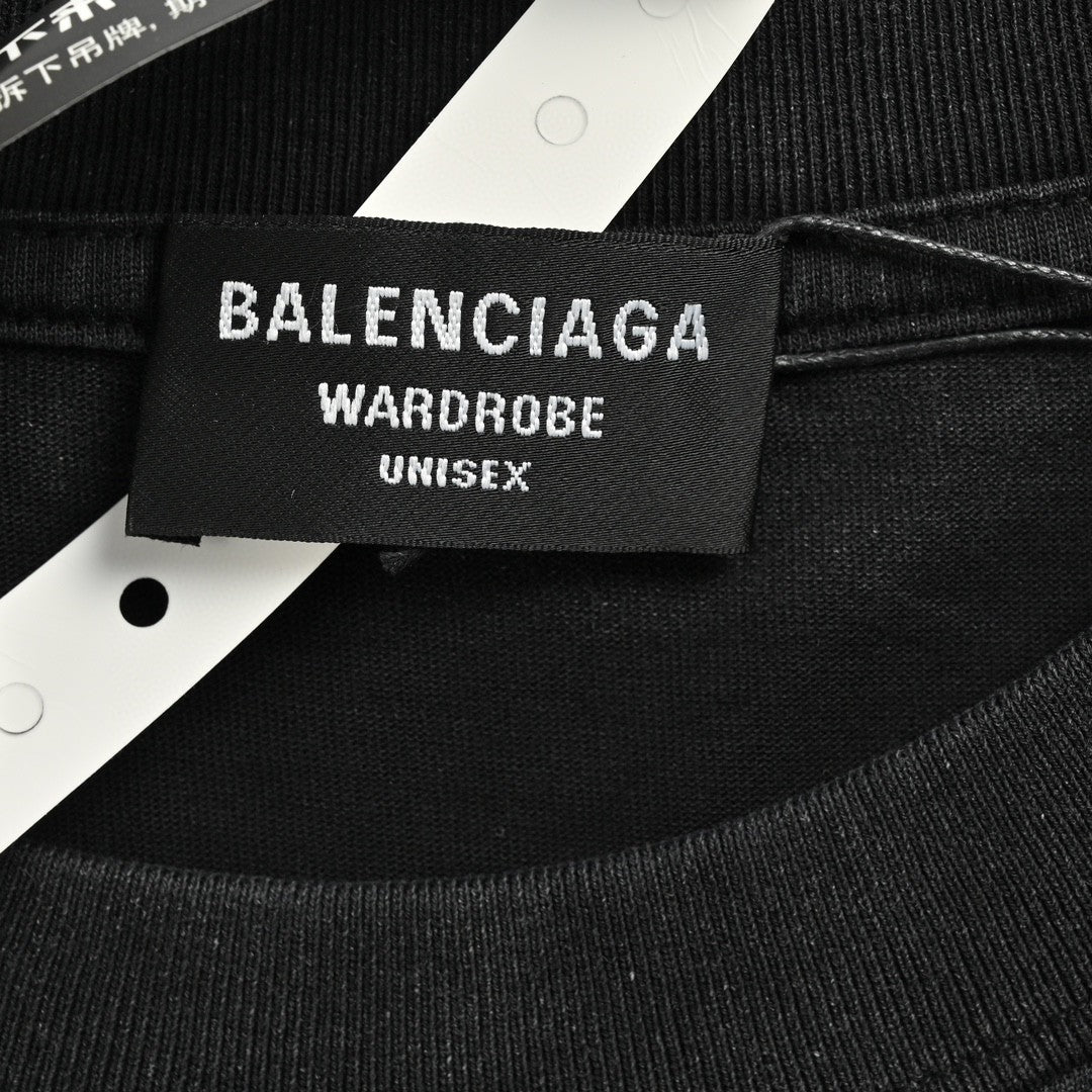 Balenciaga Spray-Paint Logo T-Shirt (Black) - outsole - replica sneakers