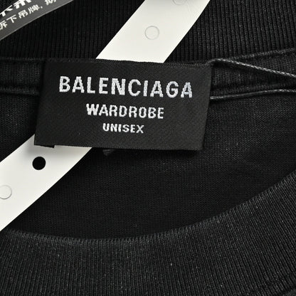 Balenciaga Spray-Paint Logo T-Shirt (Black) - outsole - replica sneakers