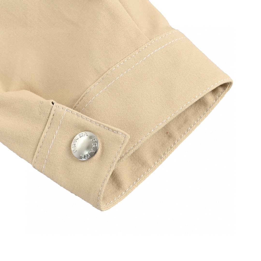Prada Beige Button-Up Shirt - outsole - replica sneakers