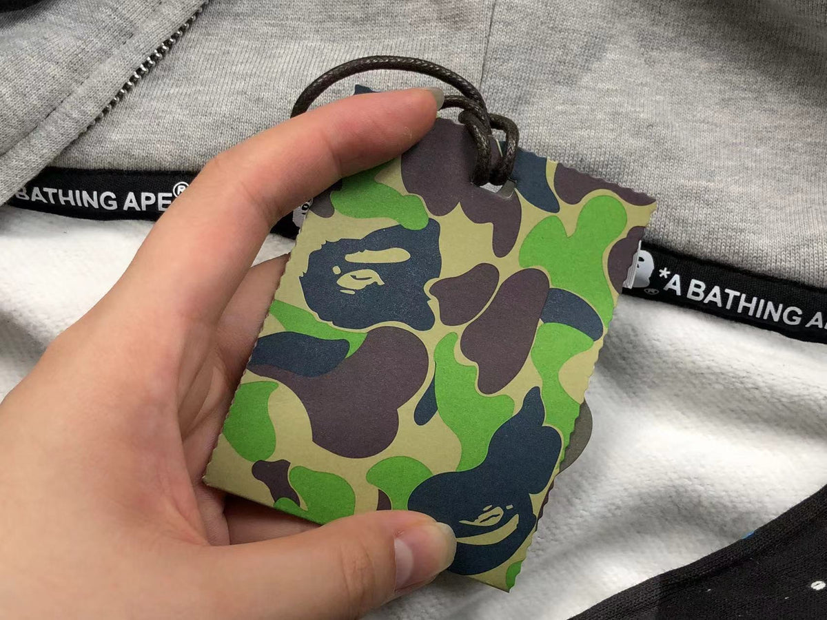 BAPE SPACE CAMO DOUBLE SHARK FULL ZIP HOODIE BLACK - outsole - replica sneakers