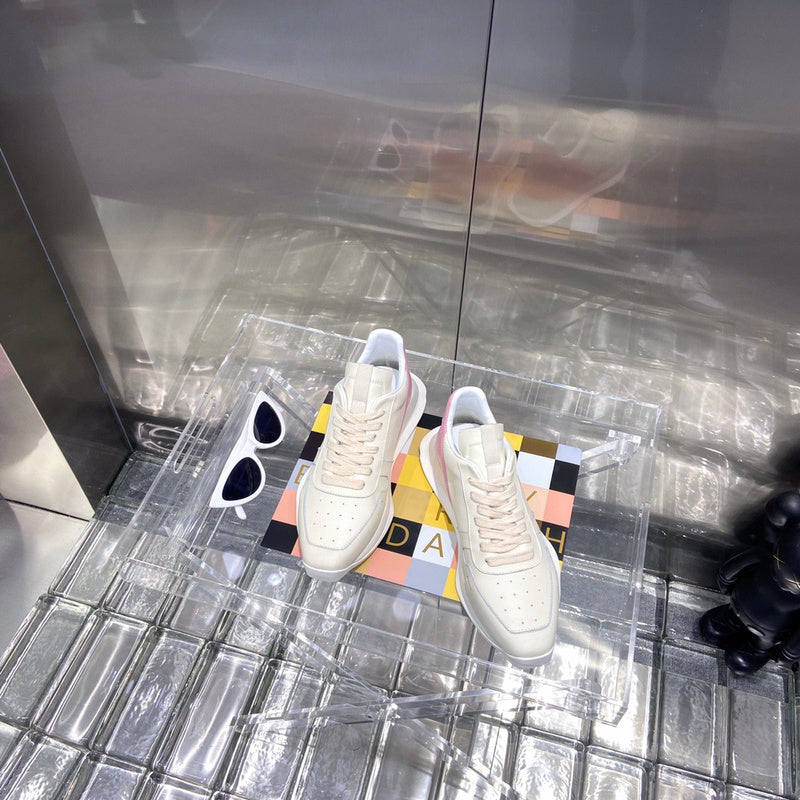 Rick Owens Cream and Pink Low-Top Sneakers - box - replica sneakers