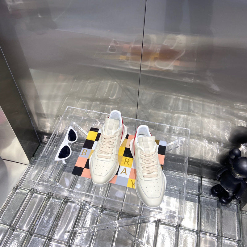 Rick Owens Cream and Red Low-Top Sneakers - box - replica sneakers