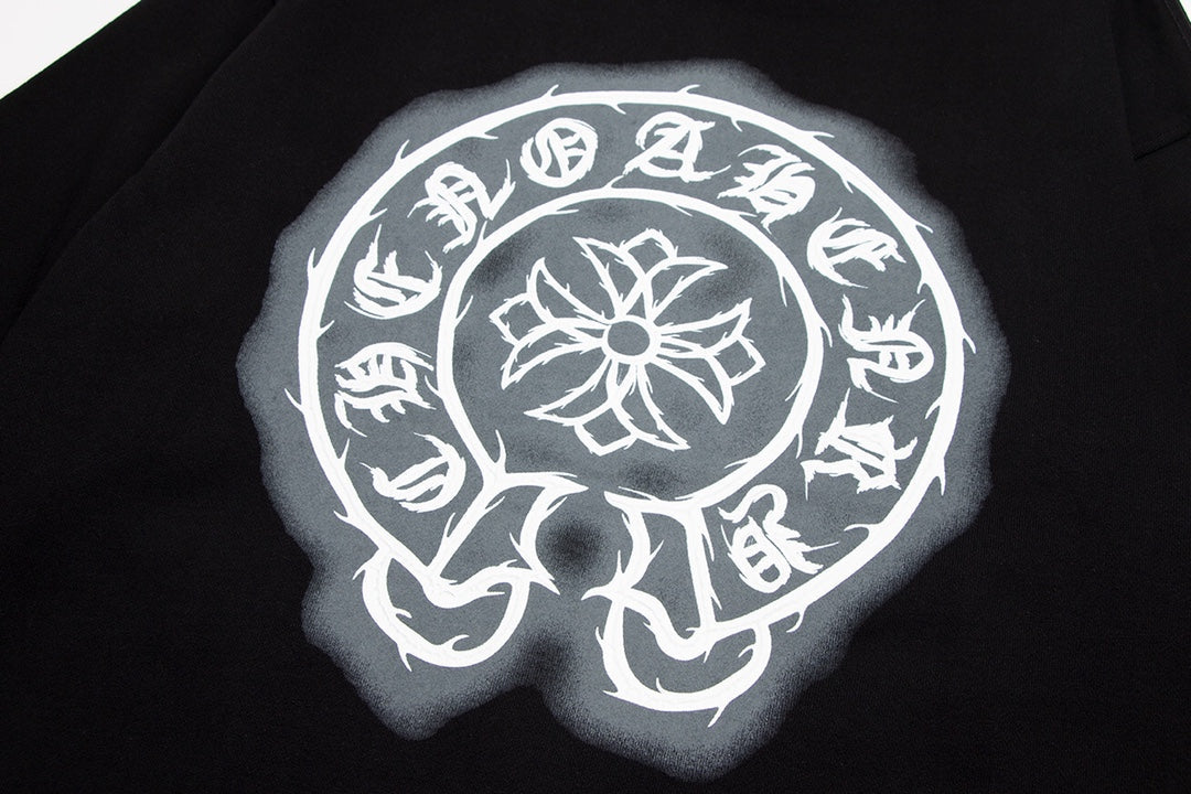 CHROME HEARTS HORSE SHOE LOGO SWEATSHIRT BLACK - outsole - replica sneakers