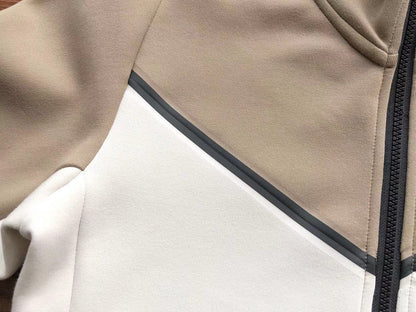 NIKE TECH FLEECE HOODIE x SANDALWOOD/LIGHT BONE WHITE - logo - replica sneakers