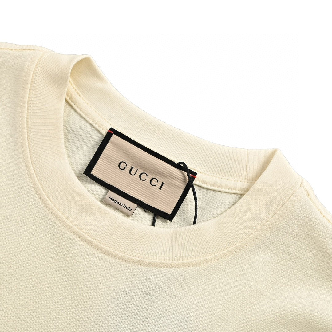 Gucci Graphic T-Shirt (Cream) - close up - replica sneakers