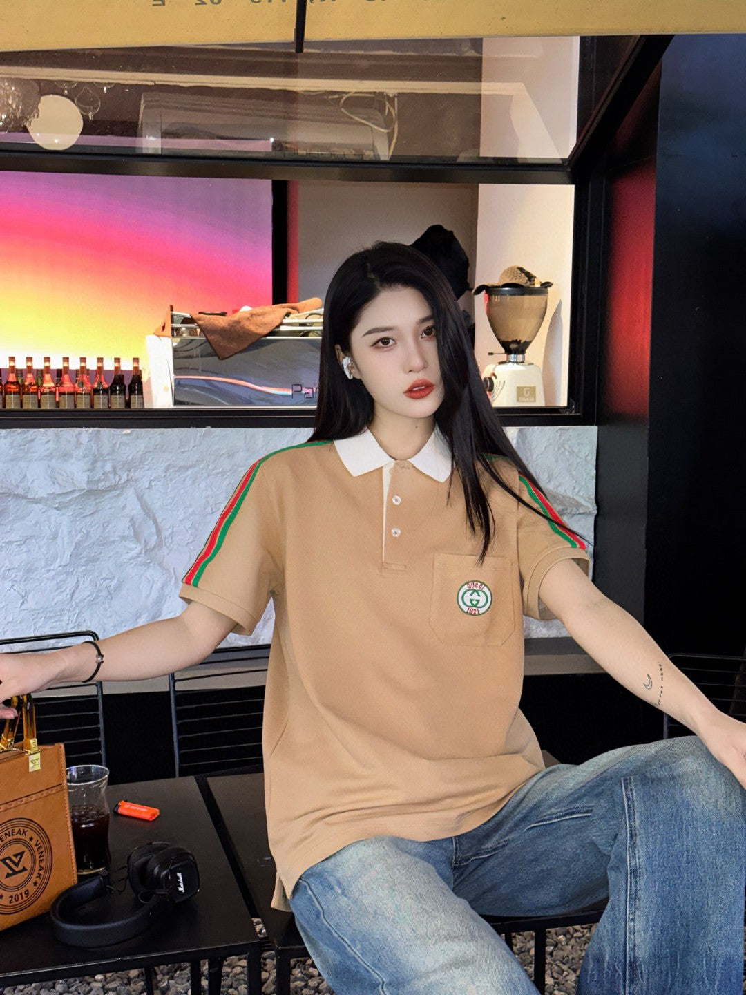 Gucci Stripe Sleeve Polo Shirt - detail - replica sneakers