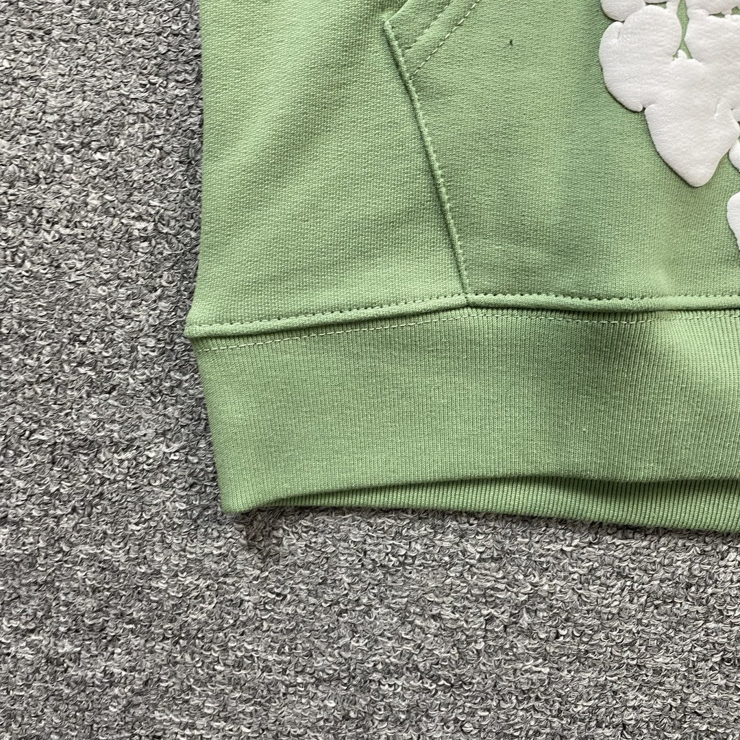 DENIM TEARS COTTON WREATH HOODIE LIGHT GREEN - detail - replica sneakers