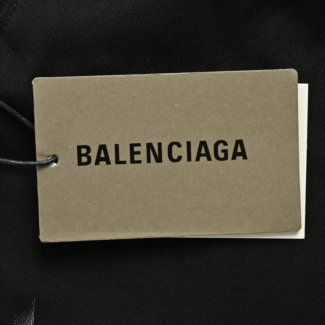 Balenciaga Smoke Print Logo T-Shirt (Black) - box - replica sneakers