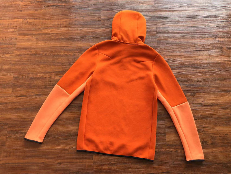 NIKE TECH FLEECE HOODIE x CAMPFIRE ORANGE - close up - replica sneakers