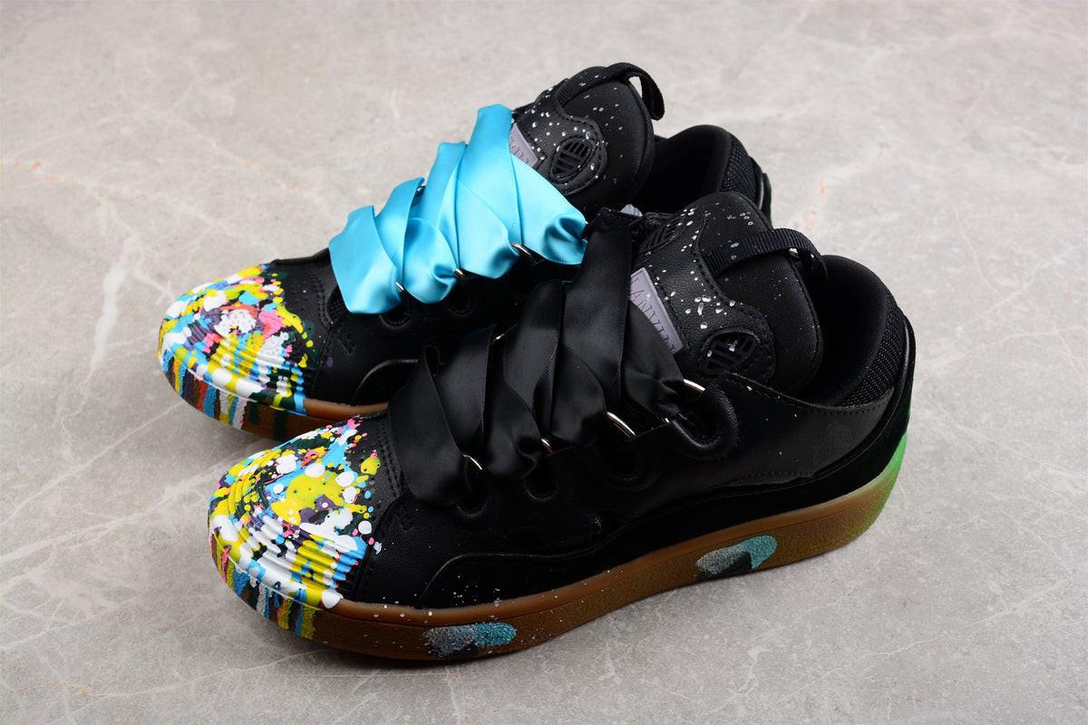 Multicolor Low Top Sneakers - Black Unisex Streetwear Limited Edition - ### Black Multicolor Low Top Sneakers Introducing the Black Multicolor Low Top Sneakers, a bold