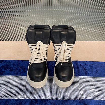 Rick Owens Geobasket Sneakers - Black and White - logo - replica sneakers