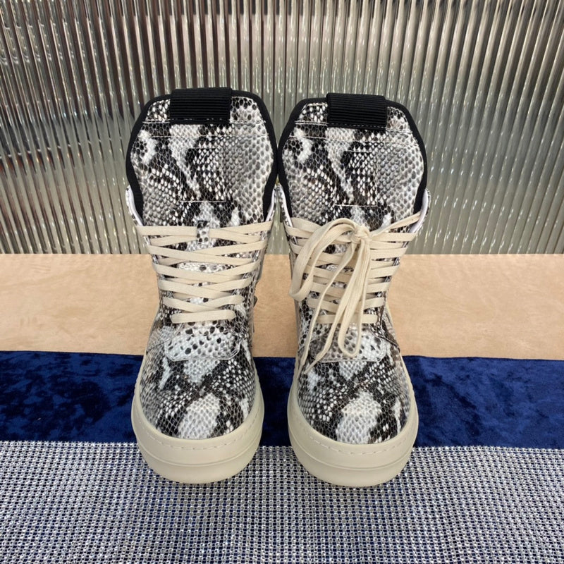 Rick Owens Geobasket Sneakers - Snakeskin Print - logo - replica sneakers
