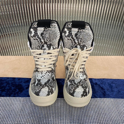 Rick Owens Geobasket Sneakers - Snakeskin Print - logo - replica sneakers