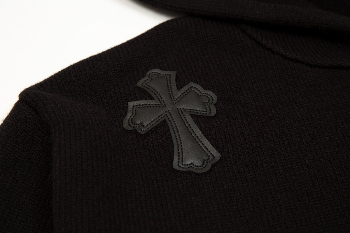 CHROME Hearts Cross Patch Hoodie - Black Unisex Streetwear Limited Edition