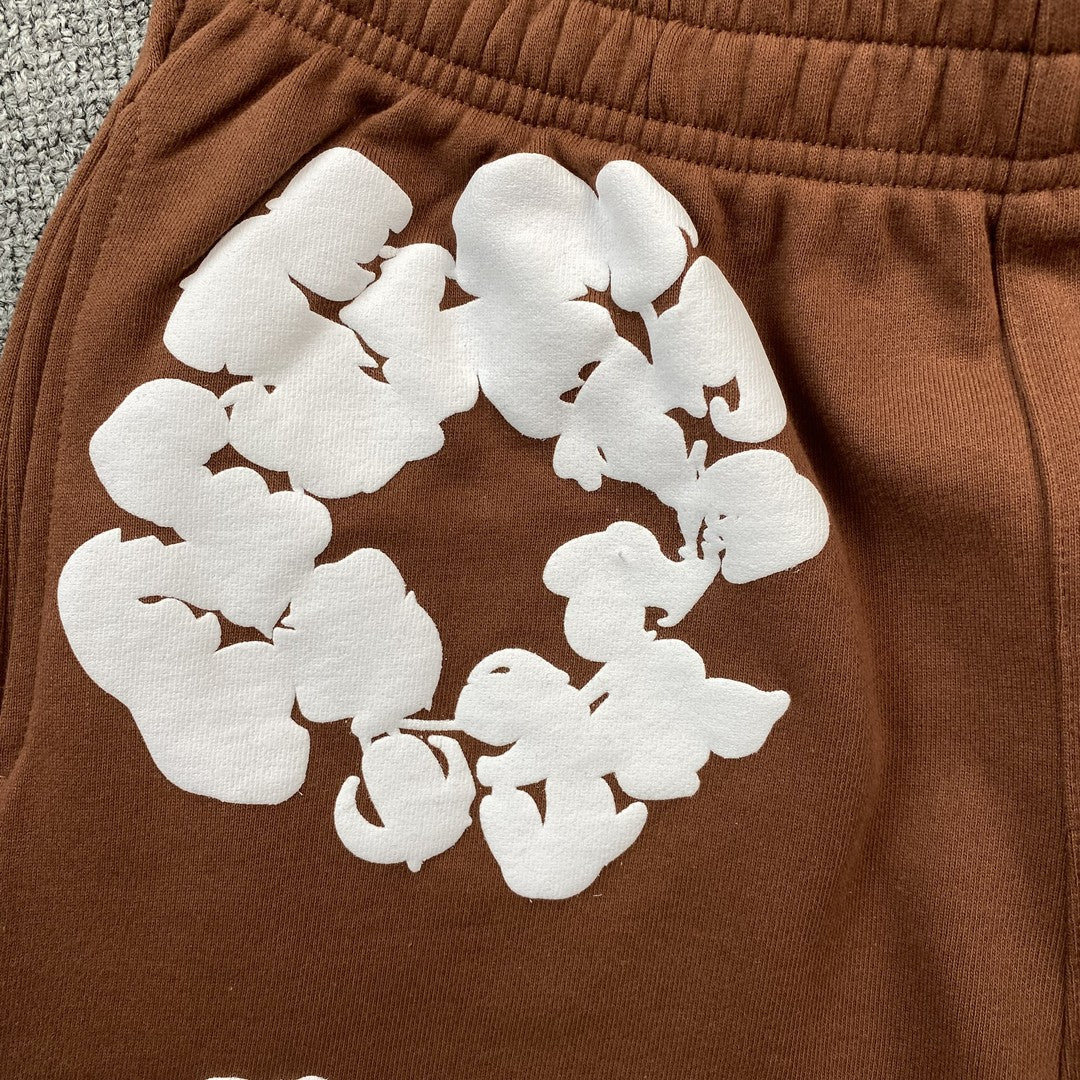 DENIM TEARS COTTON WREATH SHORTS BROWN - box - replica sneakers