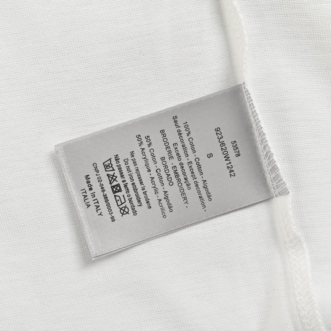 Dior Embroidered CD Logo T-Shirt (White) - box - replica sneakers