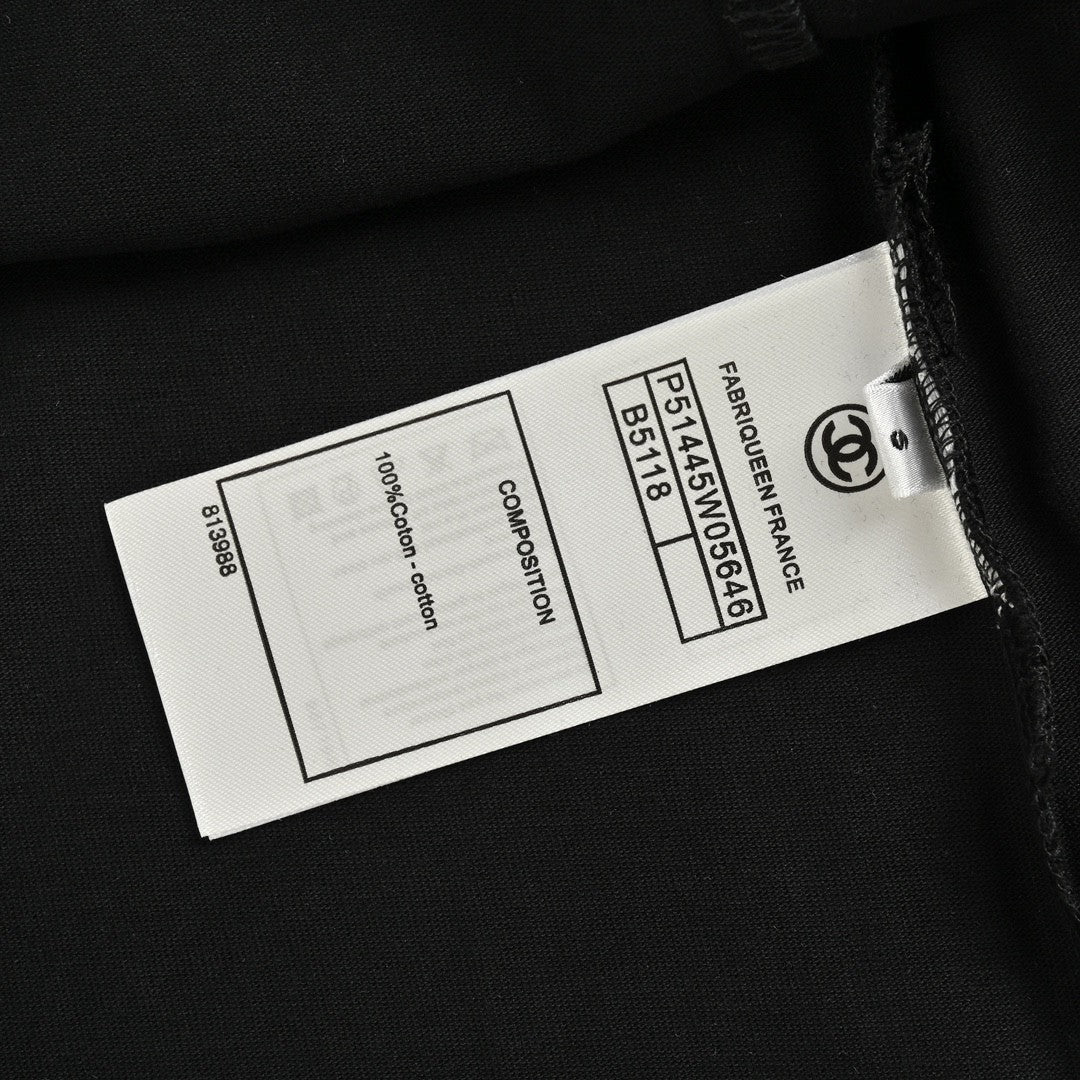 Chanel Classic Logo T-Shirt in Black - box - replica sneakers