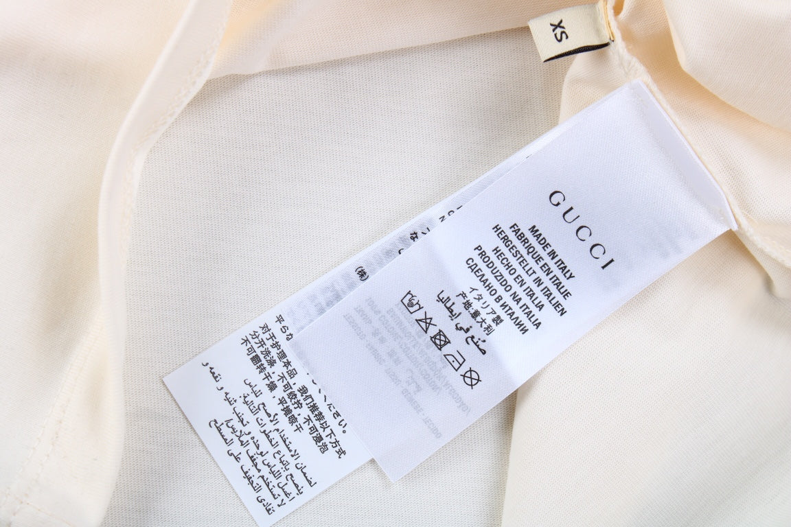 Gucci Lightning Bolt Logo T-Shirt in Cream - box - replica sneakers