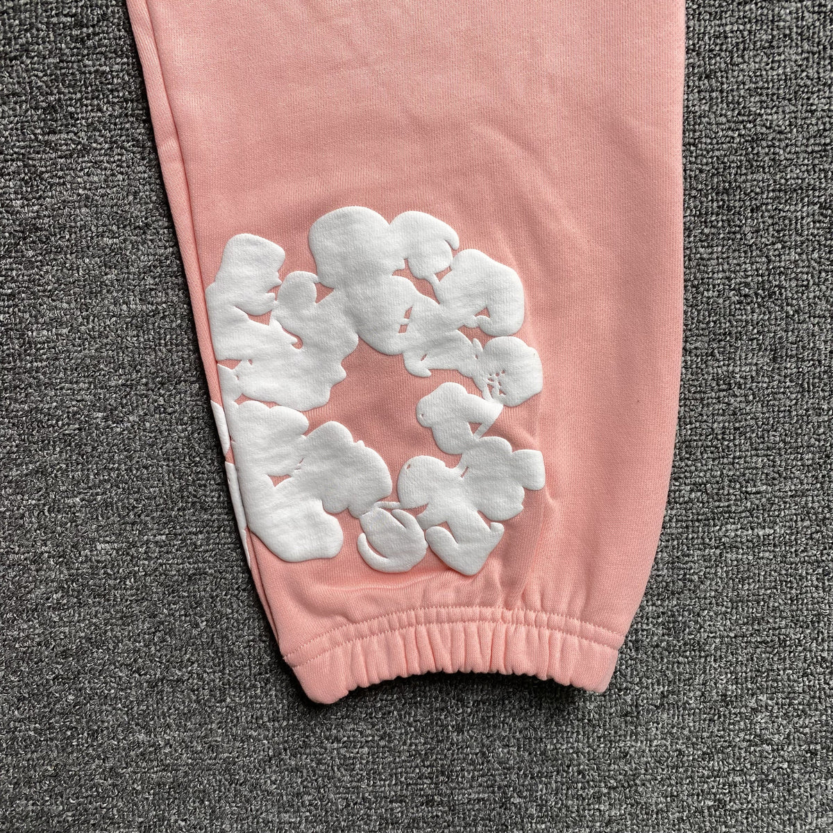 DENIM TEARS COTTON WREATH SWEATPANTS PEACH - close up - replica sneakers