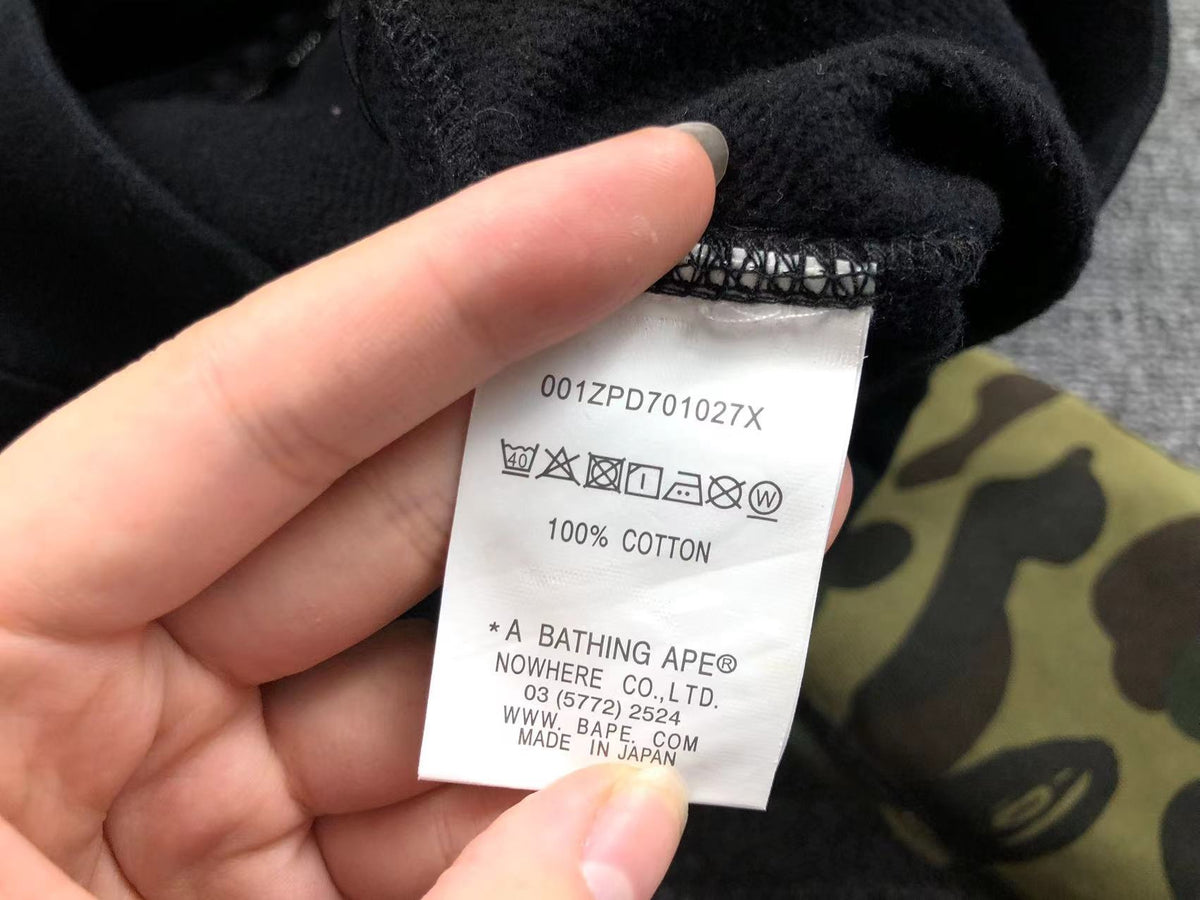 BAPE GREEN CAMO FULL ZIP HOODIE BLACK - box - replica sneakers