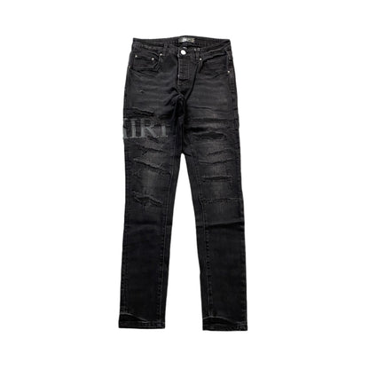 AMIRI Core Applique Leather Jeans Hoodie - Black Unisex Streetwear Limited Edition - The AMIRI CORE APPLIQU | BLACK LEATHER JEANS - REPLICA bring rockstar edge and high-fashion luxury