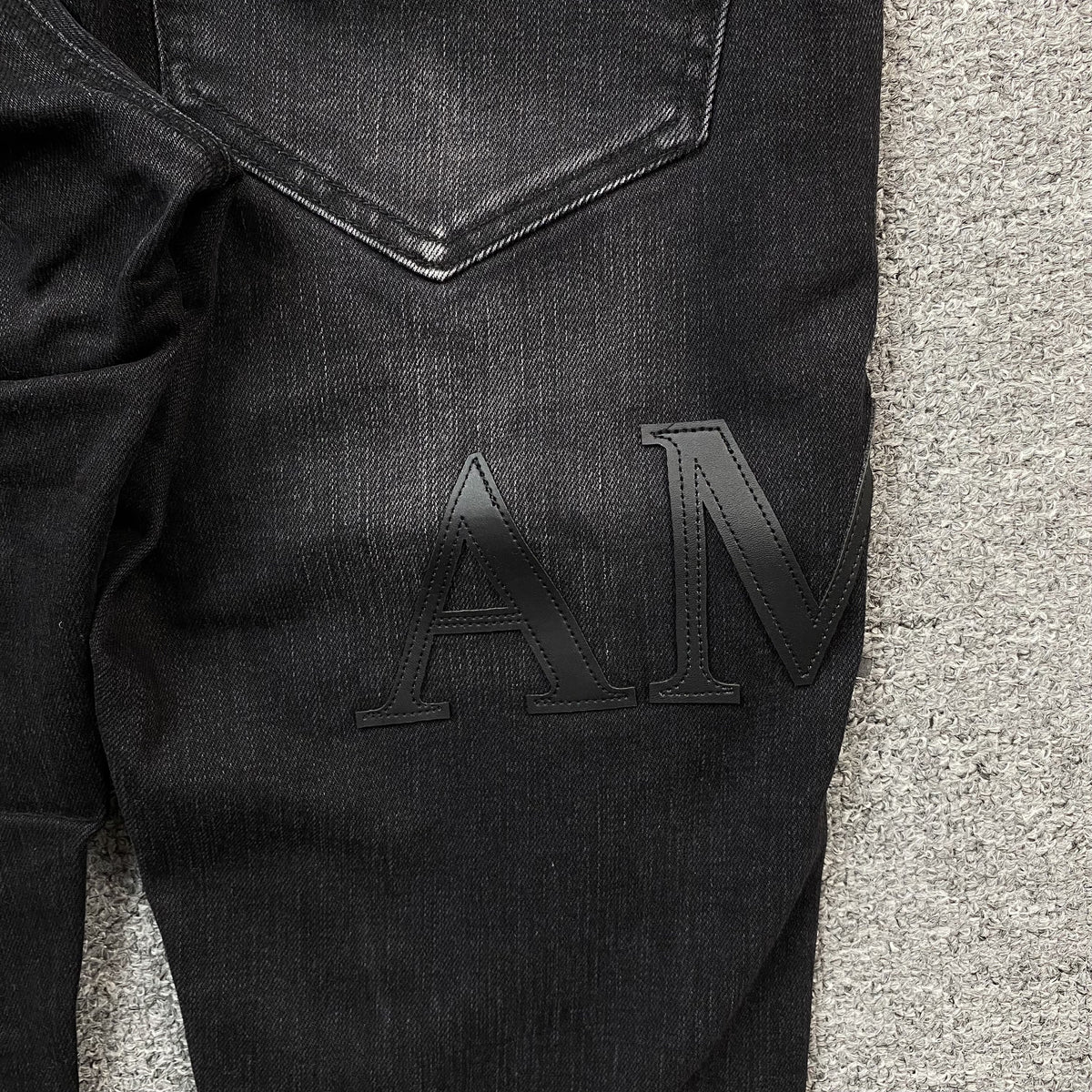 AMIRI Core Applique Leather Jeans Hoodie - Black Unisex Streetwear Limited Edition - The AMIRI CORE APPLIQU | BLACK LEATHER JEANS - REPLICA bring rockstar edge and high-fashion luxury