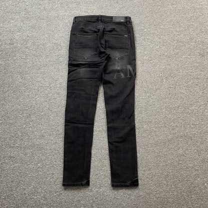 AMIRI Core Applique Leather Jeans Hoodie - Black Unisex Streetwear Limited Edition - The AMIRI CORE APPLIQU | BLACK LEATHER JEANS - REPLICA bring rockstar edge and high-fashion luxury