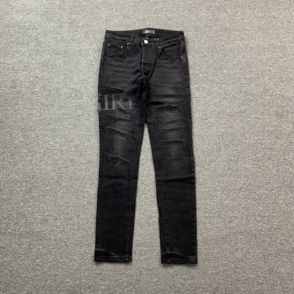 AMIRI CORE APPLIQUE BLACK LEATHER JEANS - logo - replica sneakers