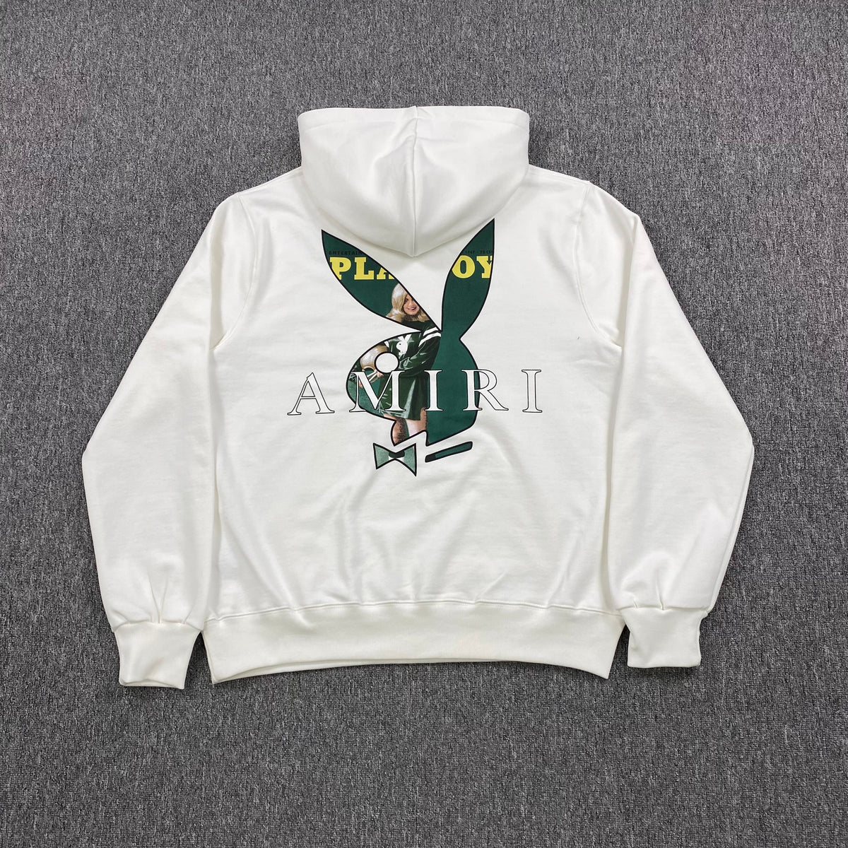 AMIRI Playboy Logo Hoodie Green - White Unisex Streetwear Limited Edition - The AMIRI PLAYBOY LOGO HOODIE WHITE GREEN - REPLICA is the perfect fusion of luxury