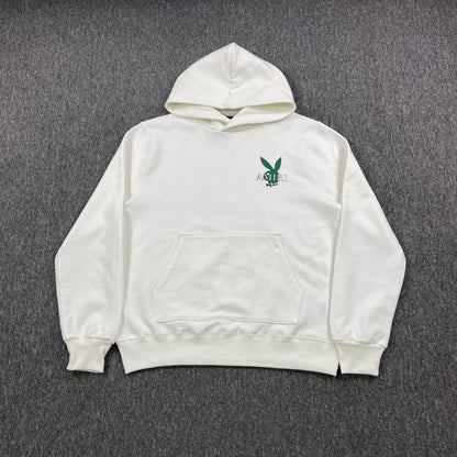 AMIRI Playboy Logo Hoodie Green - White Unisex Streetwear Limited Edition - The AMIRI PLAYBOY LOGO HOODIE WHITE GREEN - REPLICA is the perfect fusion of luxury